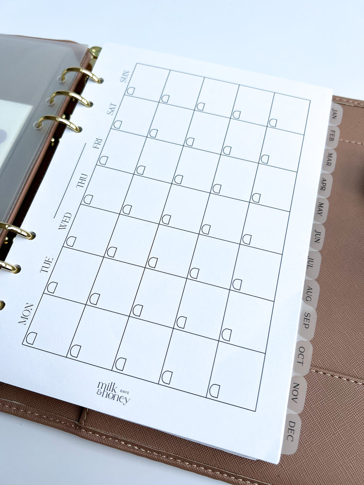 Monthly, Weekly & Daily Organiser Inserts