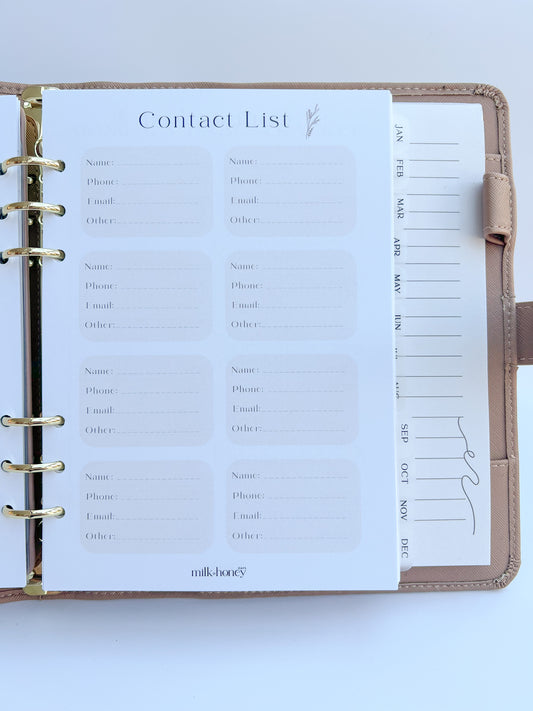 Contact List Inserts